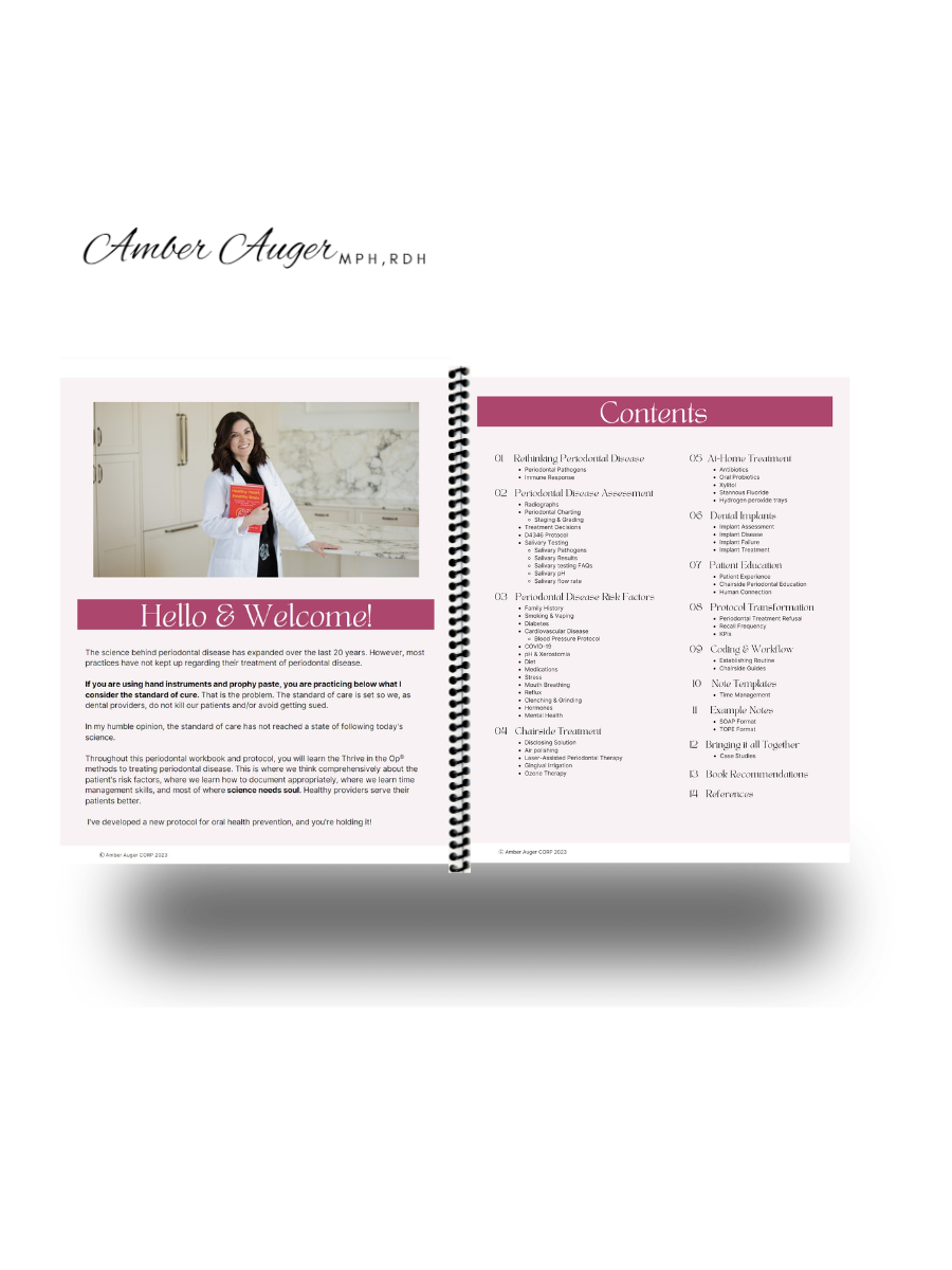 Thrive in the Op® Periodontal Protocol Workbook Printed and Bound