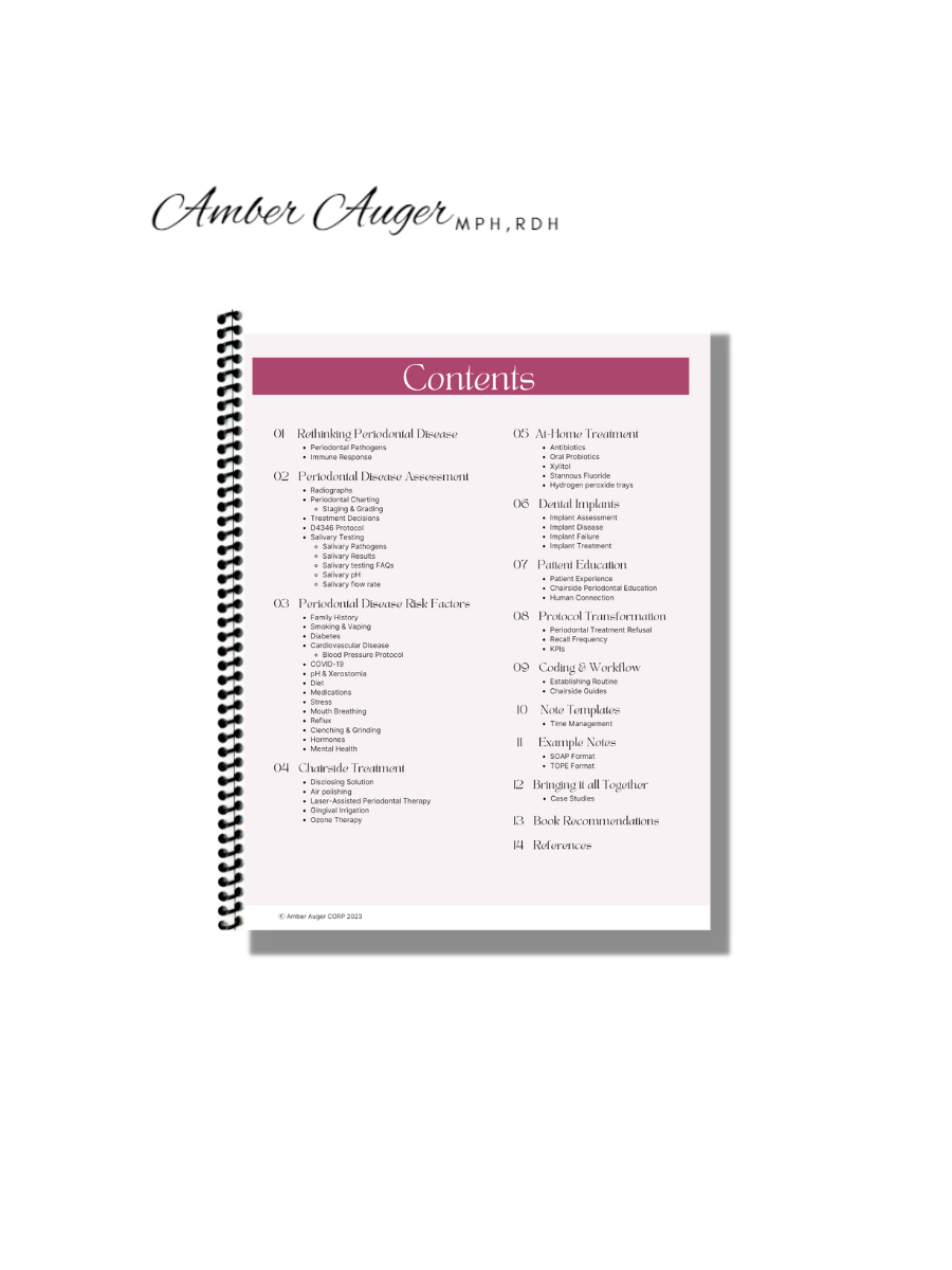 Thrive in the Op® Periodontal Protocol Workbook Printed and Bound