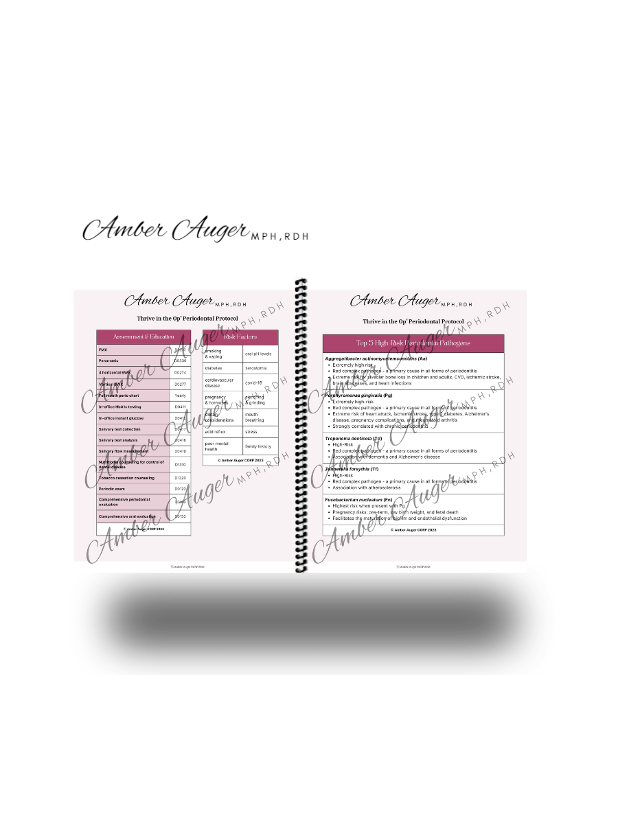 Chairside Laminated Book: RDH Codes, Perio Treatment Guide, and More!
