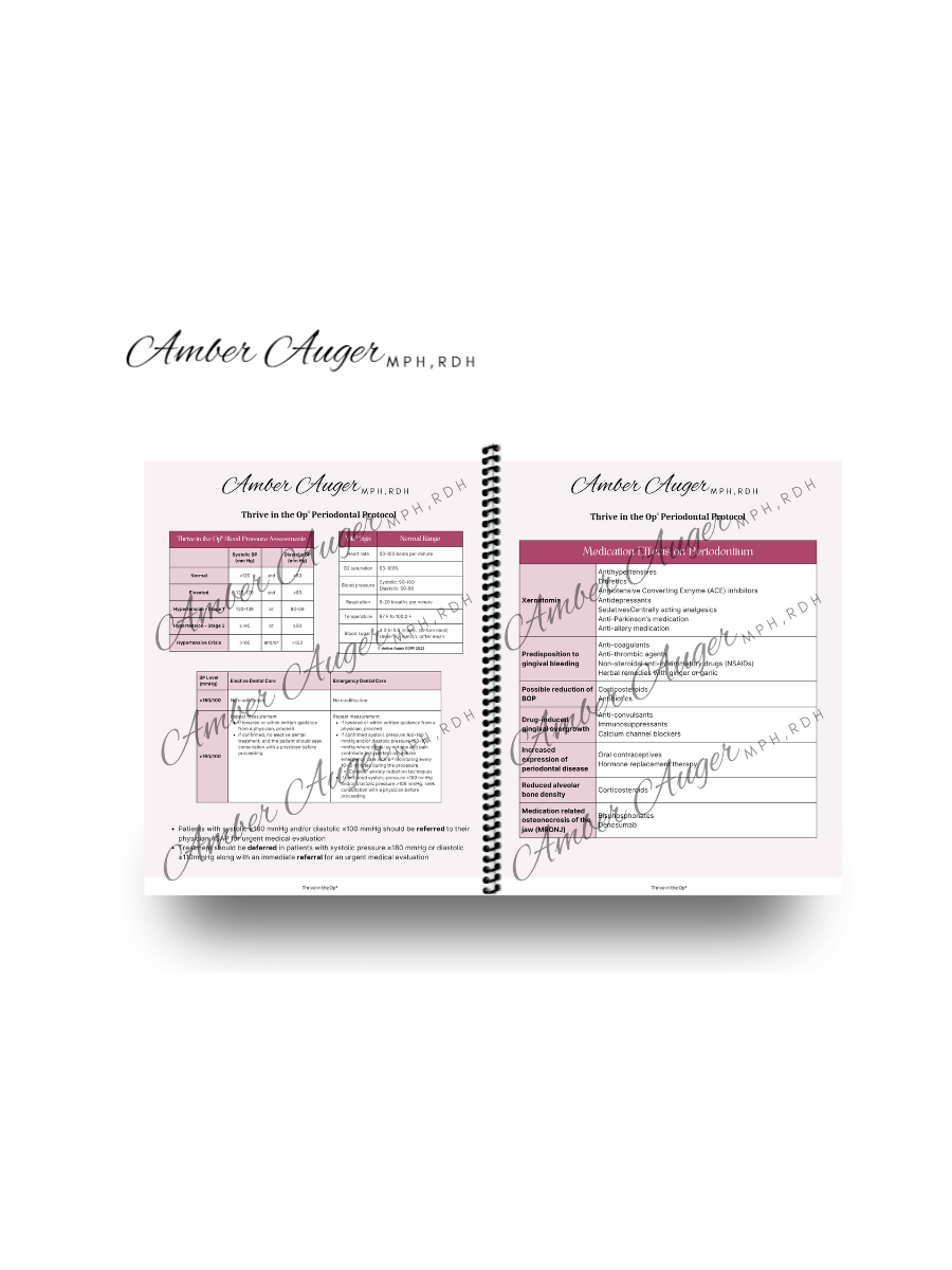 Chairside Laminated Book: RDH Codes, Perio Treatment Guide, and More!