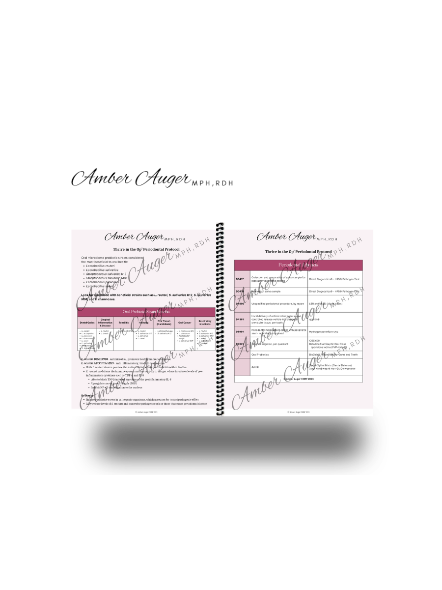 Chairside Laminated Book: RDH Codes, Perio Treatment Guide, and More!