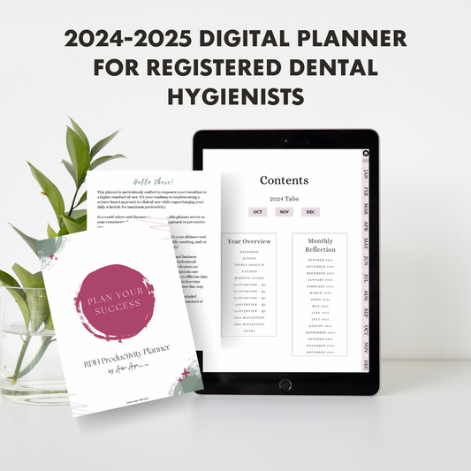 2024-2025 Digital Planner for Registered Dental Hygienists - Interactive Calendars, Science Facts & Mindful Living